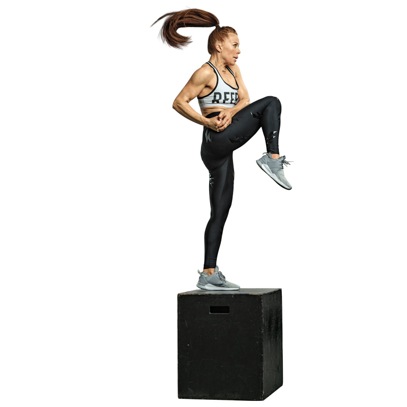 How to Do a Box Jump and Clench Knee Strike Muscle & Fitness