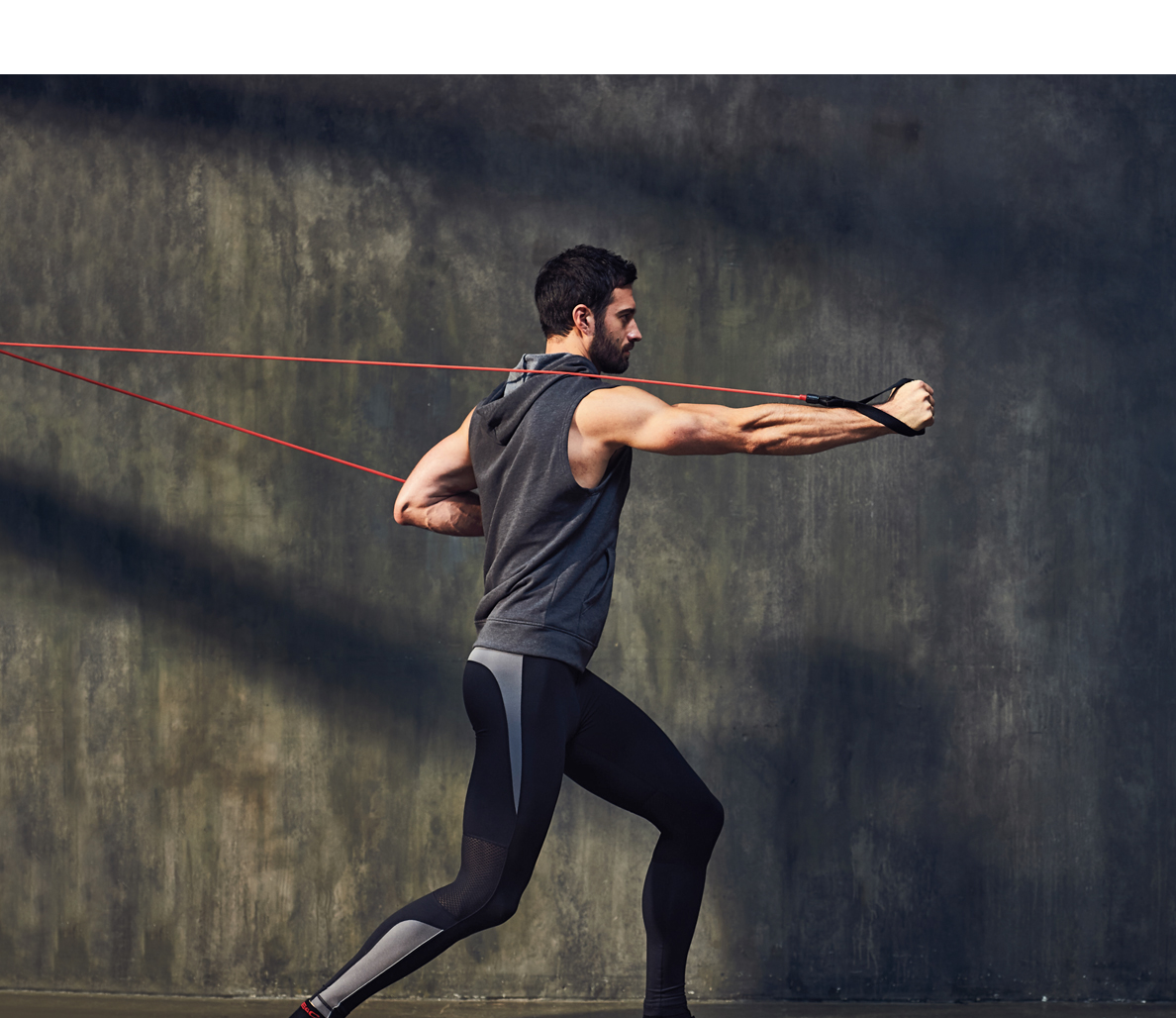 Step forward and press punch with band Video Watch Proper Form, Get