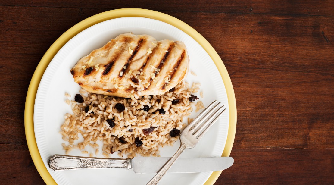 Healthy Recipe Marinated Ginger Garlic Chicken & Brown Rice With