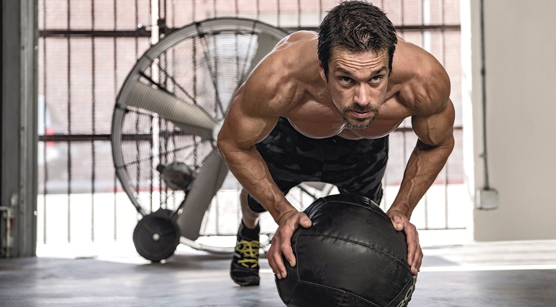 1109 medicine ball pushup lean muscular