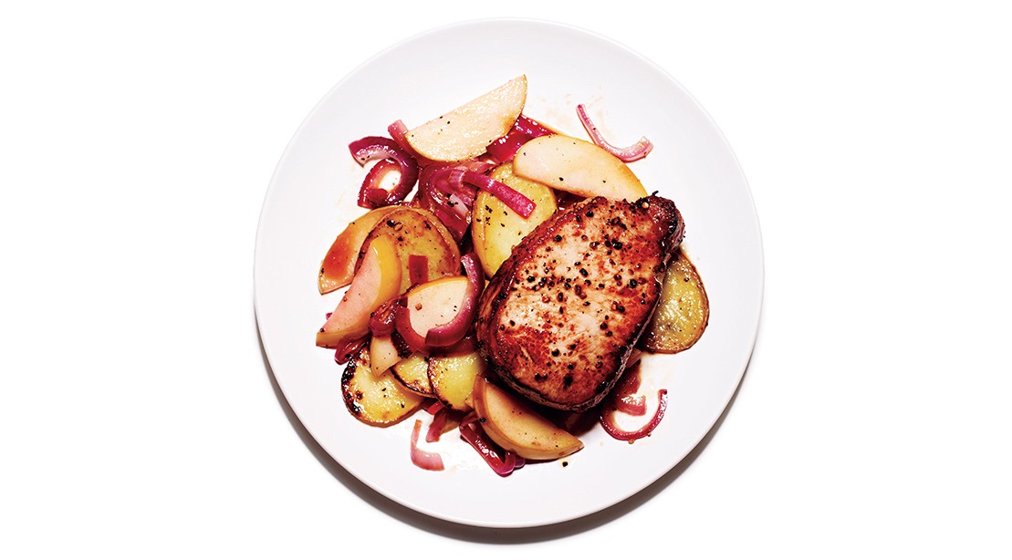 Brined Pork Chops with Apple Hash Recipe Muscle & Fitness