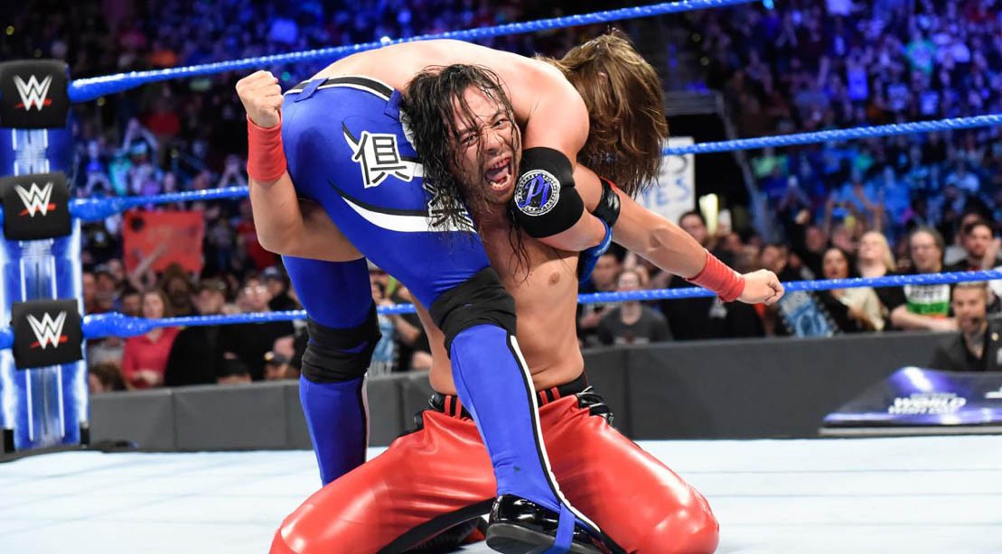 Shinsuke Nakamura and AJ Styles on 'Smackdown Live' on April 24, 2018 Shinsuke Nakamura and AJ Styles on 'Smackdown Live' on April 24, 2018