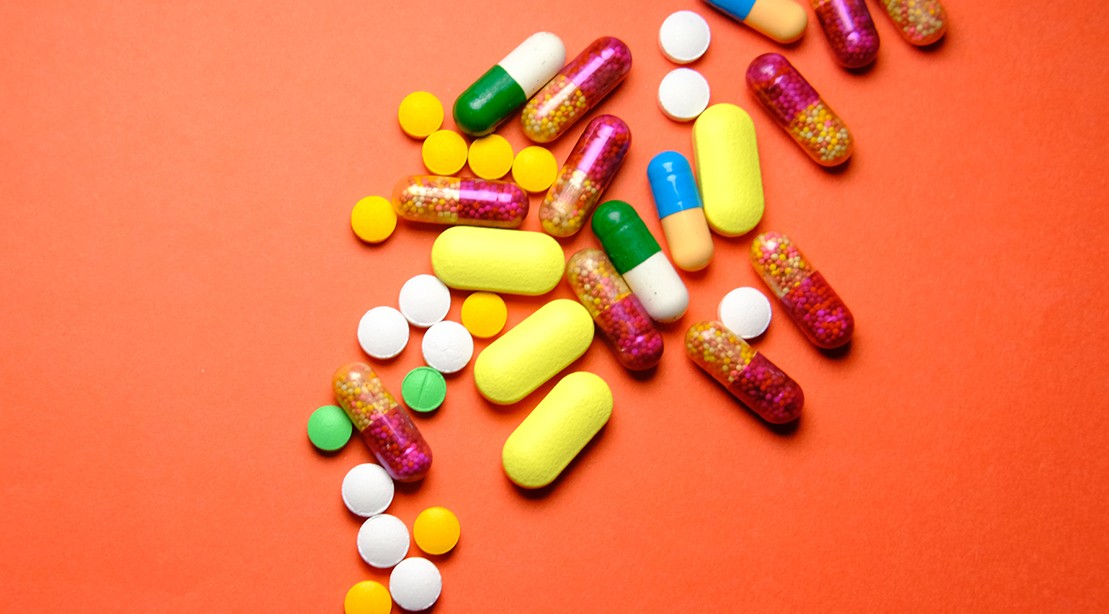 A picture of vitamins on a table A picture of vitamins on a table
