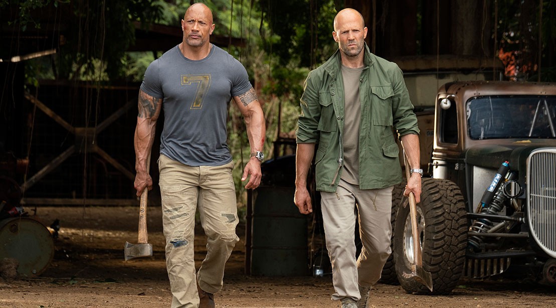 The Rock and Jason Statham on the set of 'Hobbs & Shaw.' The Rock and Jason Statham on the set of 'Hobbs & Shaw.'