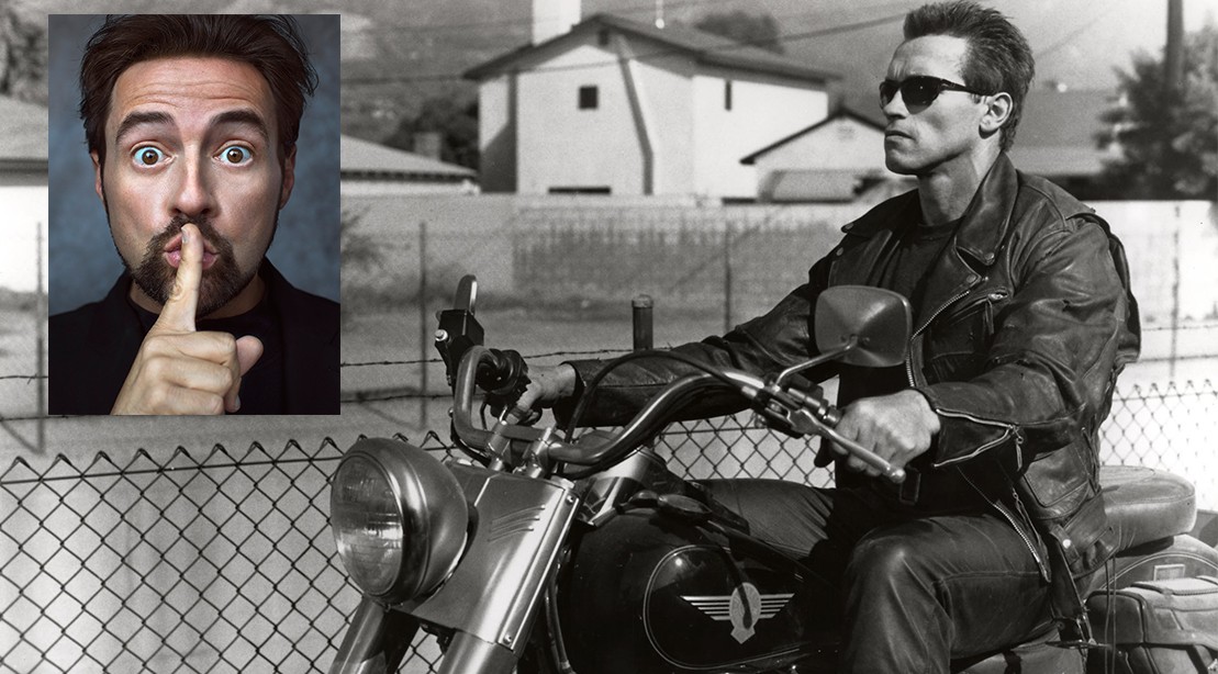 Kevin Smith and Arnold Schwarzenegger from Terminator 2 Dark Fate: Kevin Smith's Ode to Terminator