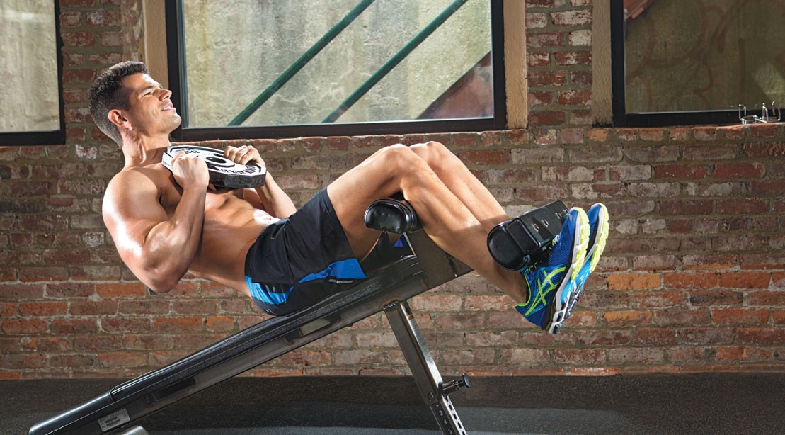 How To Do The Decline Weighted Crunch Muscle Fitness