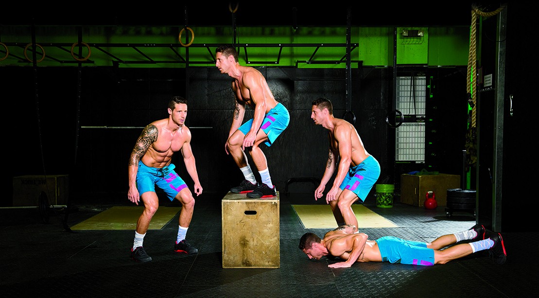 Burpee box jump-over