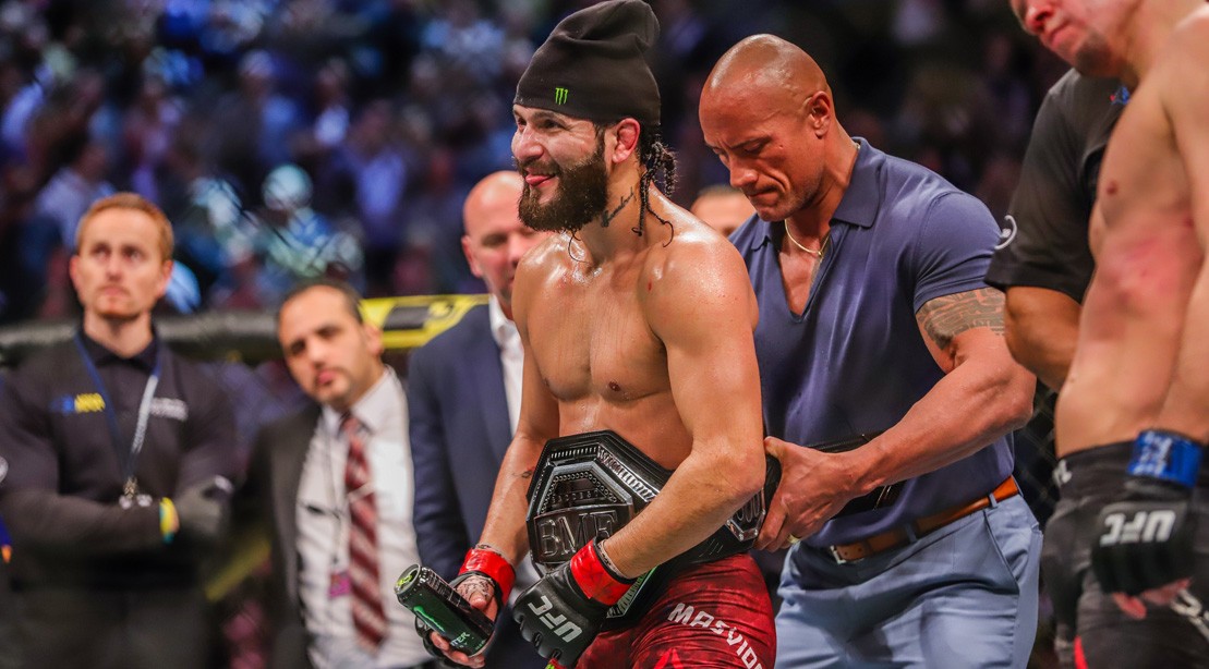 Dwayne Johnson Places the UFC's BF Belt on Jorge Masvidal at UFC 244 Dwayne Johnson Places the UFC's BF Belt on Jorge Masvidal at UFC 244