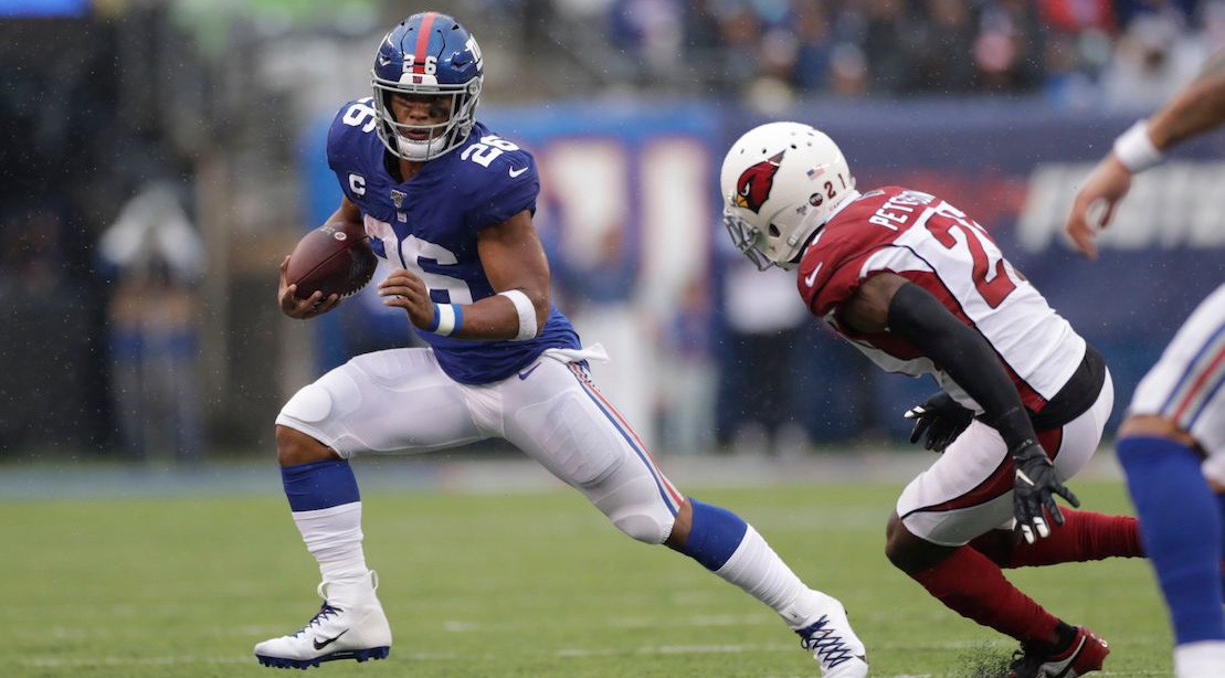 Saquon Barkley returned to the field after missing three games with a high-ankle sprain. Saquon Barkley rushed for 72 yards against the Cardinals in his first game back after suffering a high-ankle sprain