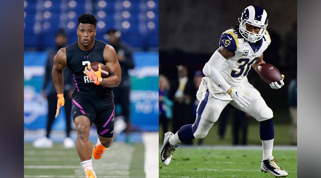 Saquon Barkley and Todd Gurley Watch: Saquon Barkley and Todd Gurley Do Next-Level Deadlift Box Jumps